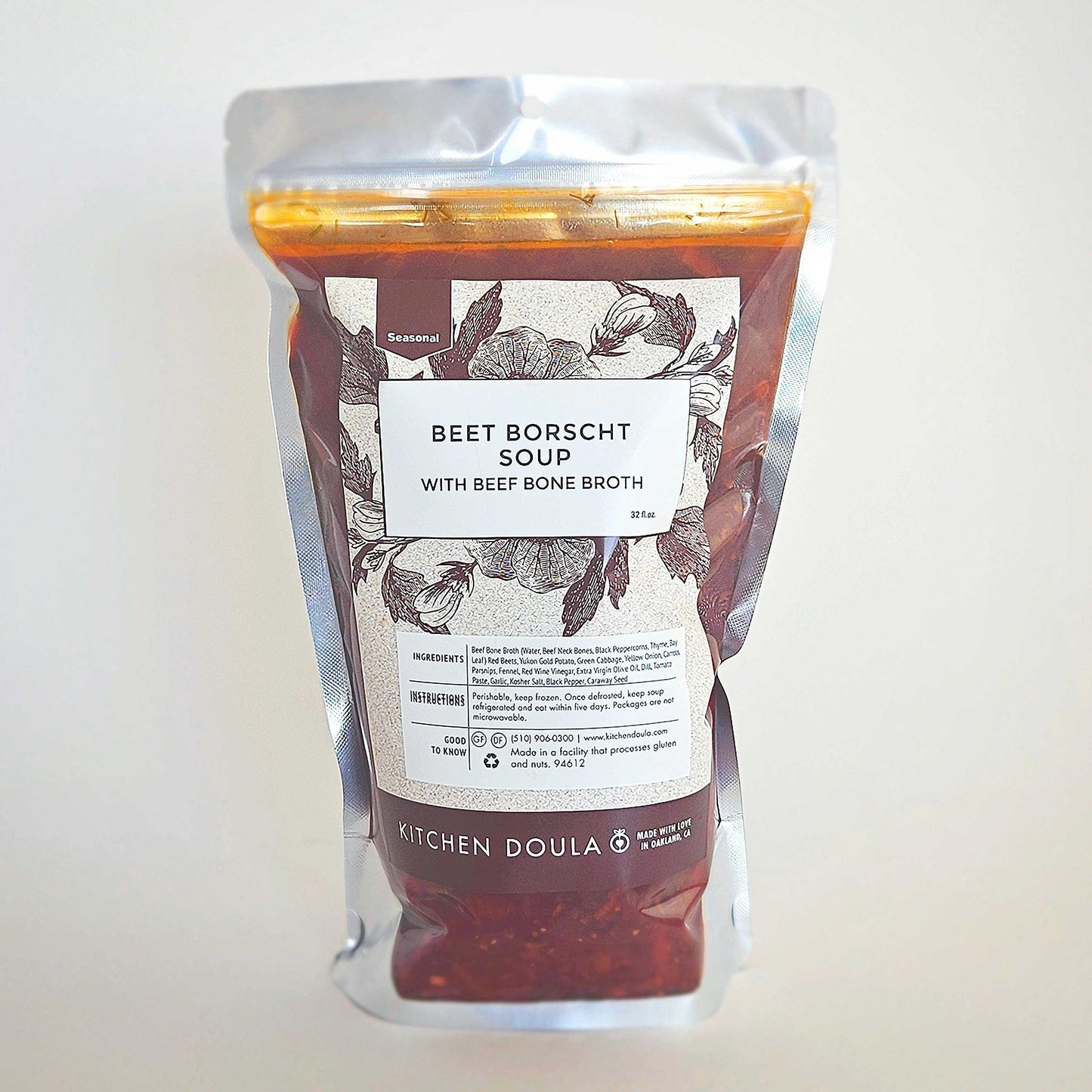Beet Borscht Soup with Beef Bone Broth