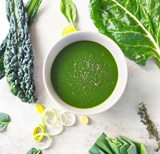 Vibrant Veggie Green Soup with Chicken Bone Broth