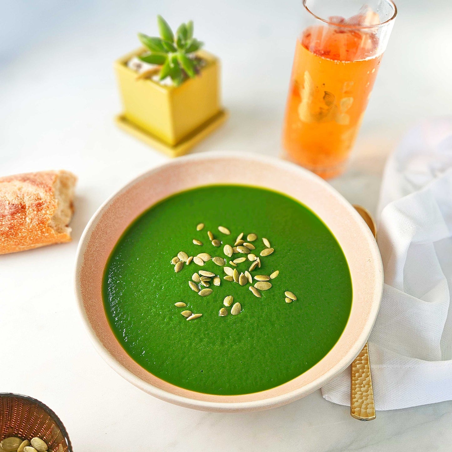 Vibrant Veggie Green Soup with Chicken Bone Broth