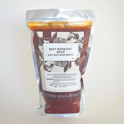 Beet Borscht Soup with Beef Bone Broth