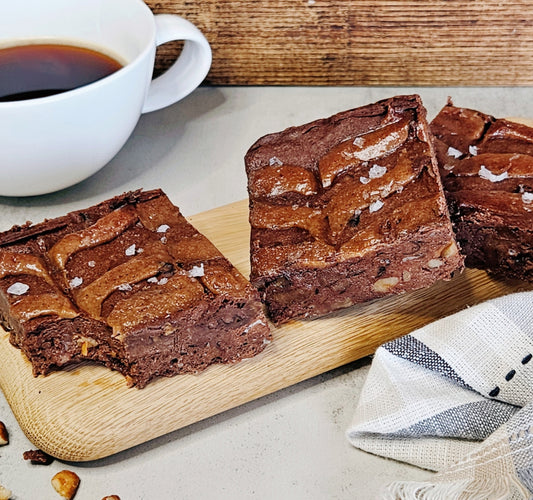 Sweet Potato Black Bean Brownie with Date Caramel